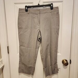 Capris Pants Counterparts Flat Front Beige Sz 12 Great For Fall Casual Workwear
